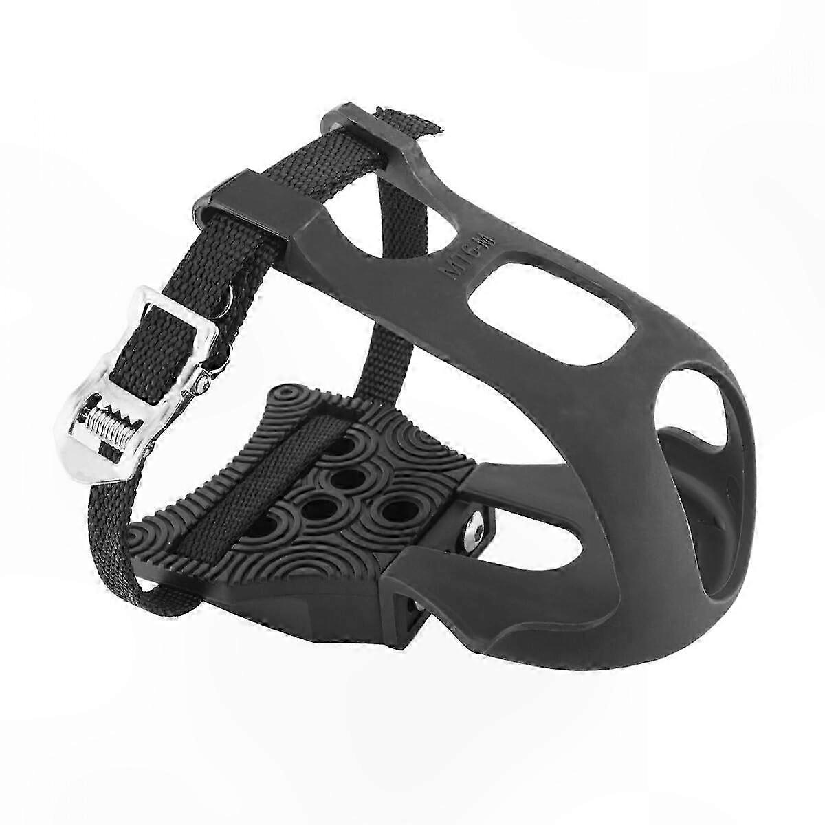 Adjustable Toe Clip Pedal Adapter with Straps, Fits Standard Cleats, Durable Plastic Design