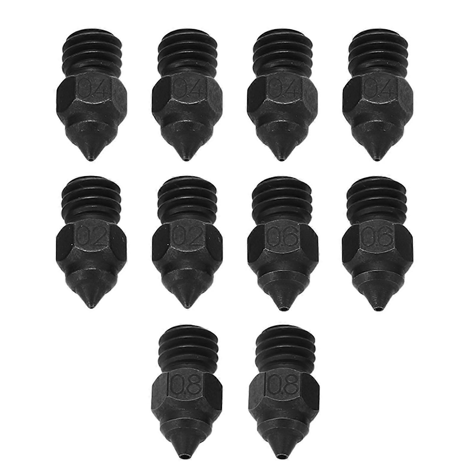 Högkvalitativ 10PCS Ender-3 Munstycke i härdat stål 0,2, 0,4, 0,6, 0....