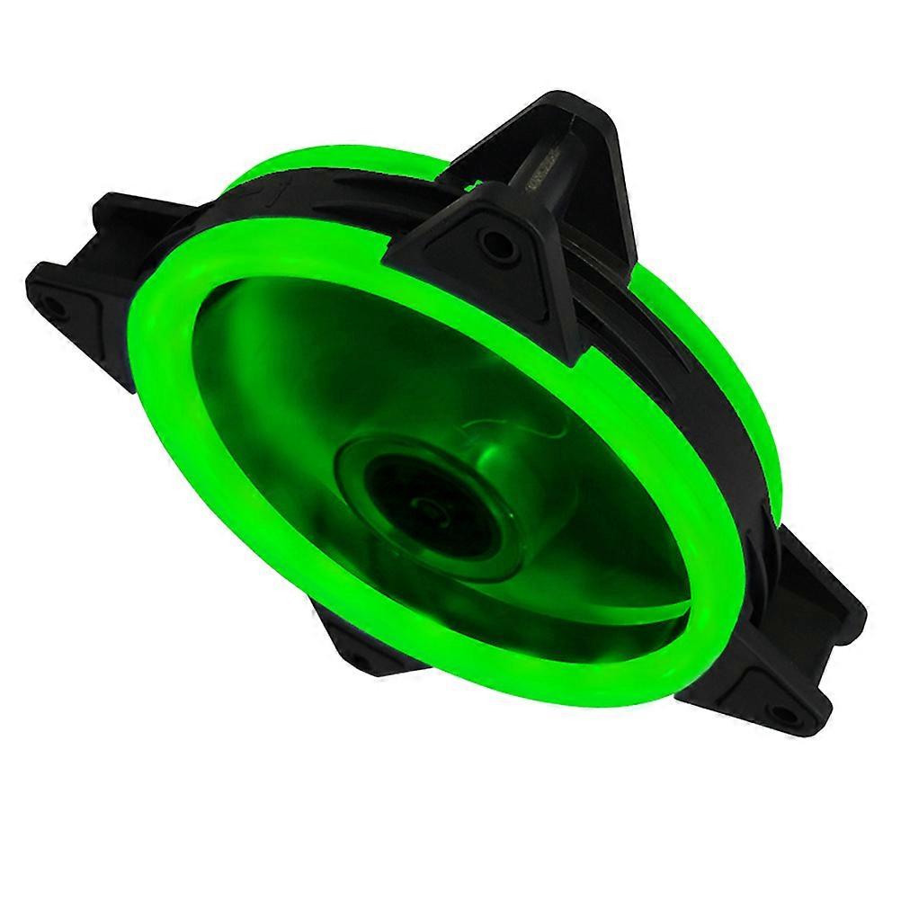 RGB Computer Fan 12Cm Double Aperture Cooling Fan For Desktop Computer Case In Green 1Pack