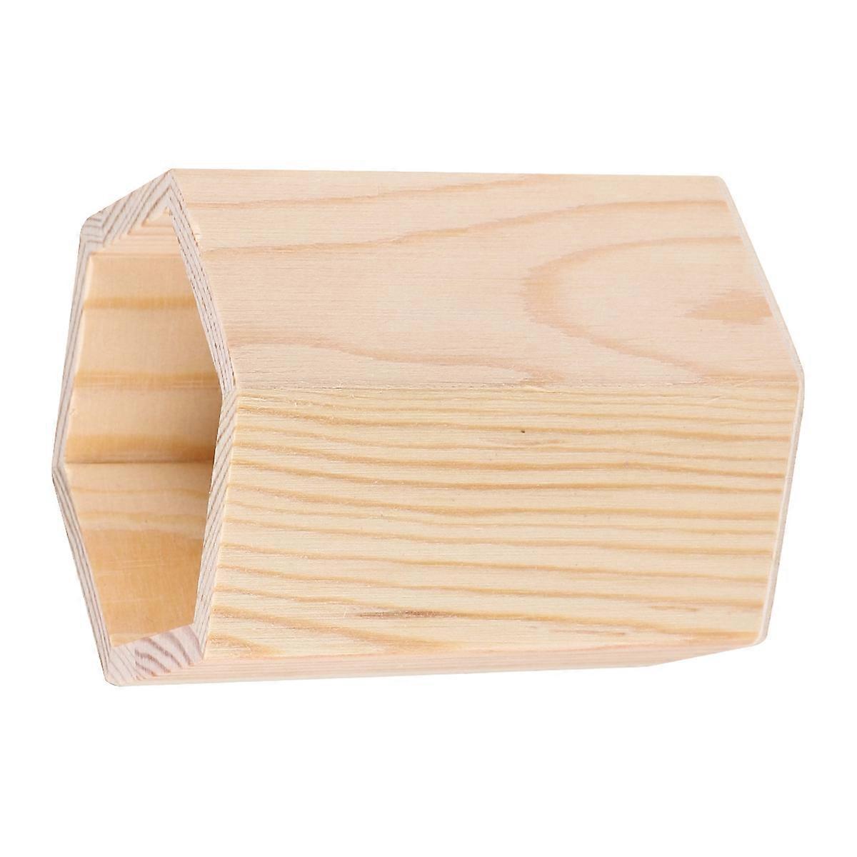 Solid Wood Organize Box Pen Container for Storage Use 2Pcs Wooden Holder
