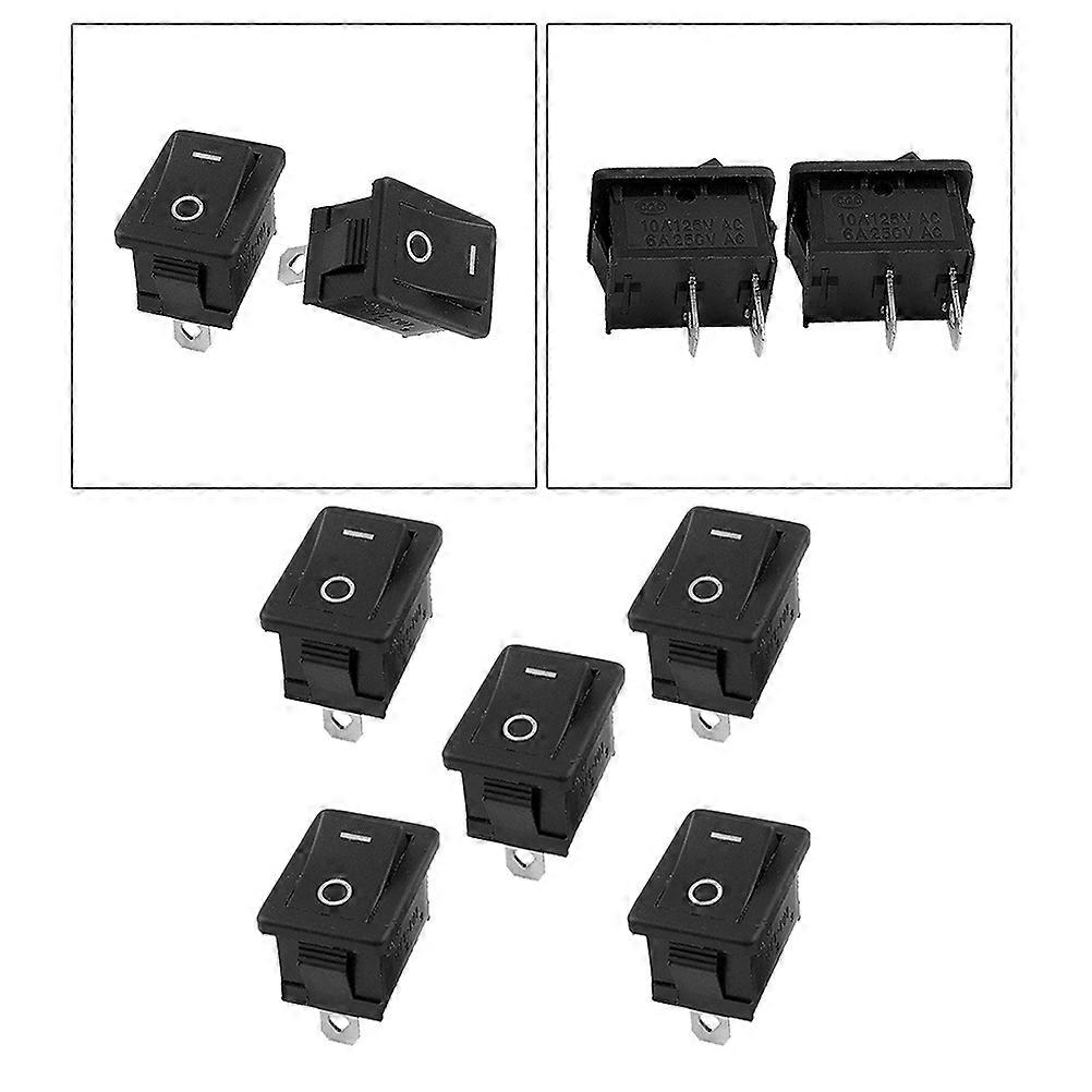 Mini Boat Rocker Switch 2 Pin For DIY Projects And Student Use 2.1x1.5x1.5cm High Current Handling 10Pcs