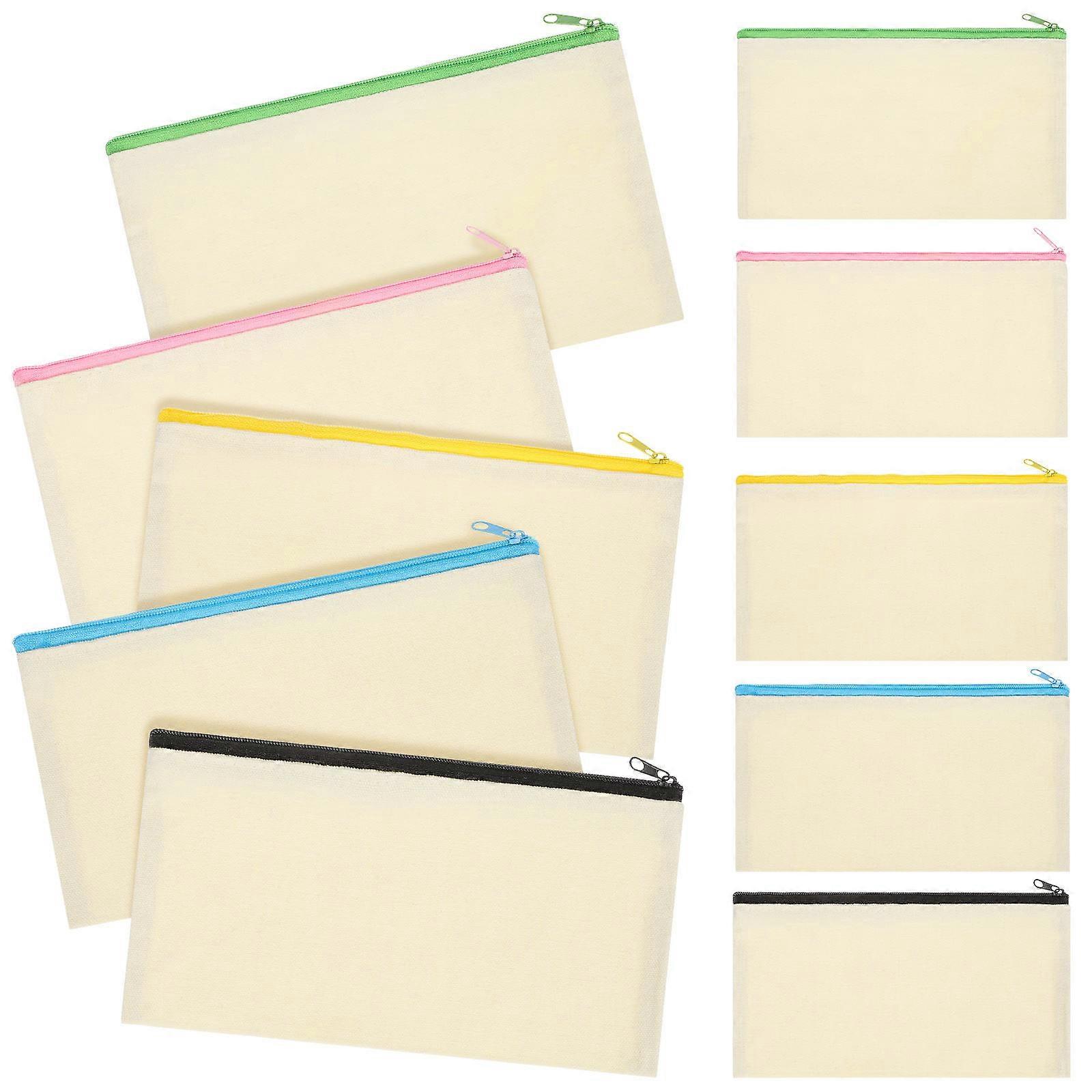 Trousses à crayons zippées en toile pour papeterie, 50 pièces