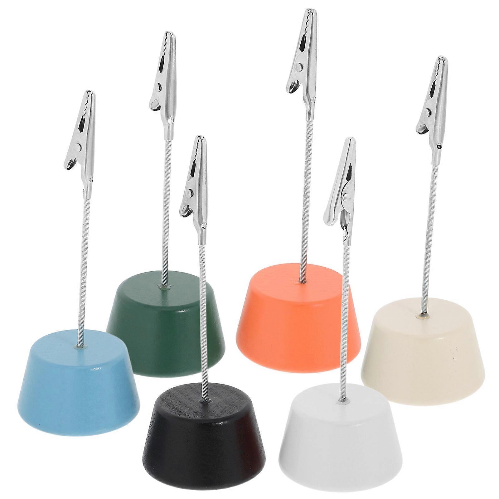 Assorted Color Wood Memo Clip Holder for Home Use with 30Pcs