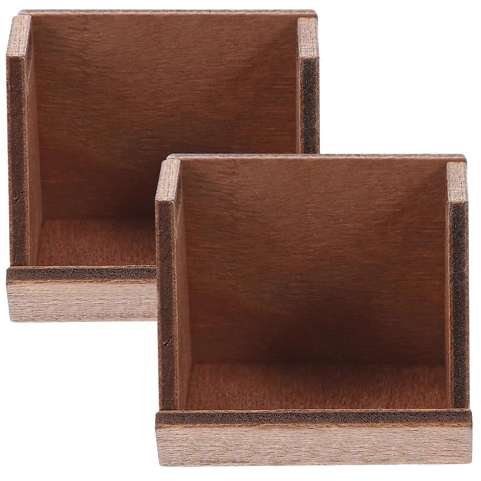 Creative Miniature 8 Pcs Furniture Storage Box Lightweight Brown Models Suitable For Hobbyists And Miniature Collectibles