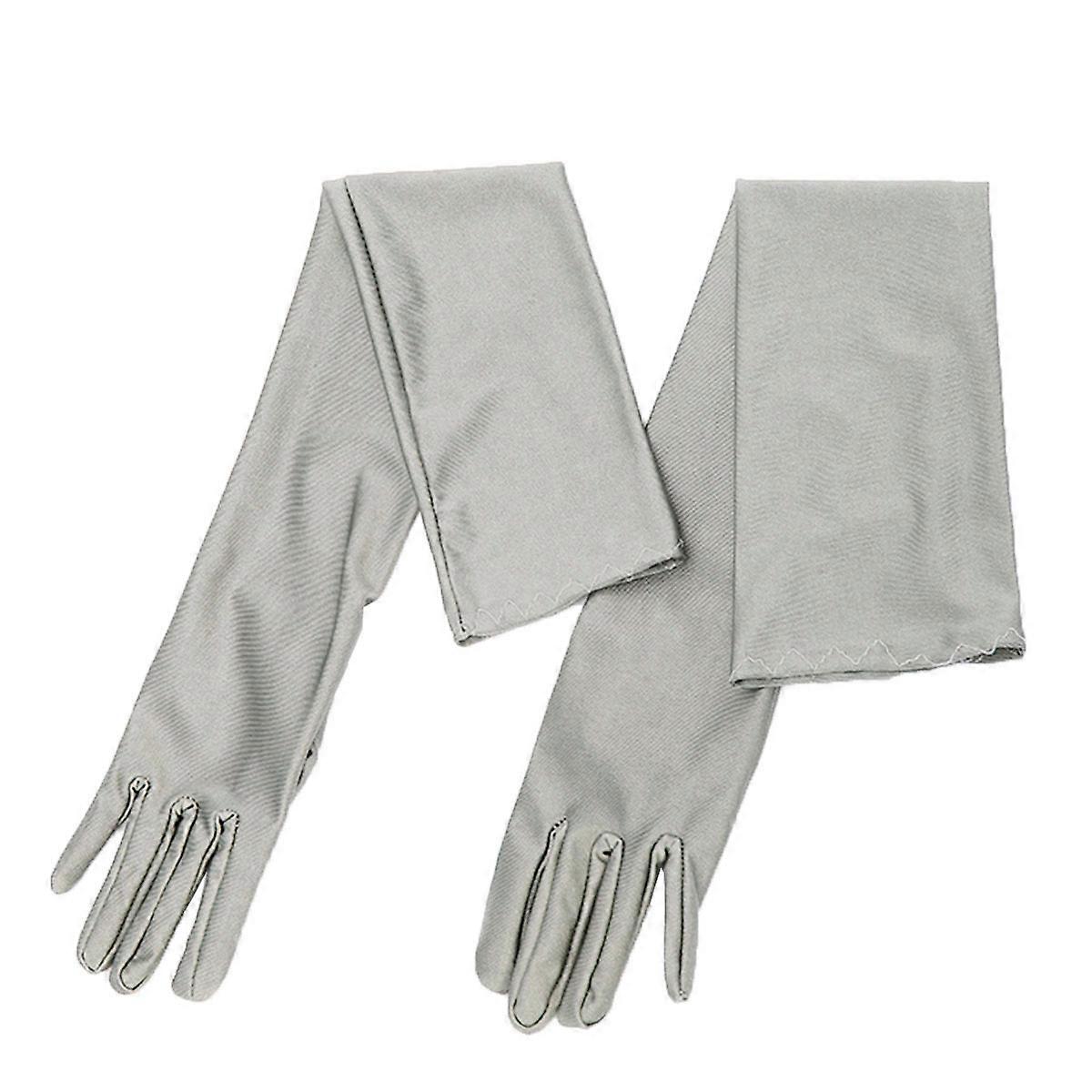 Wedding Gloves Elbow Gloves 3Pcs Pair Grey for Hand Dressing