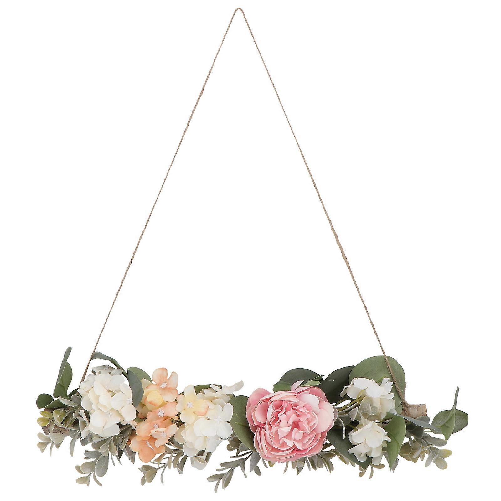 Pink Scene Layout Hanging Decor Artificial Flower Decor for Wall 2Pcs