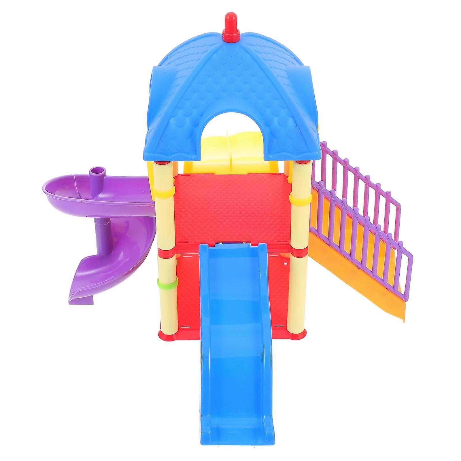 Playground Toy Ornament Small Children Playground Building Model DIY For Kids Slide Model Multi Design Educational Toy 1Pack