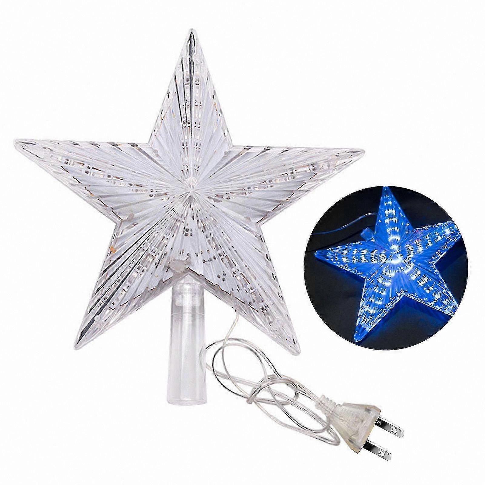 LED Lighted Star Tree Topper with Five Points, Waterproof IP65 Holiday Decoration, Energy Efficient Christmas Ornament