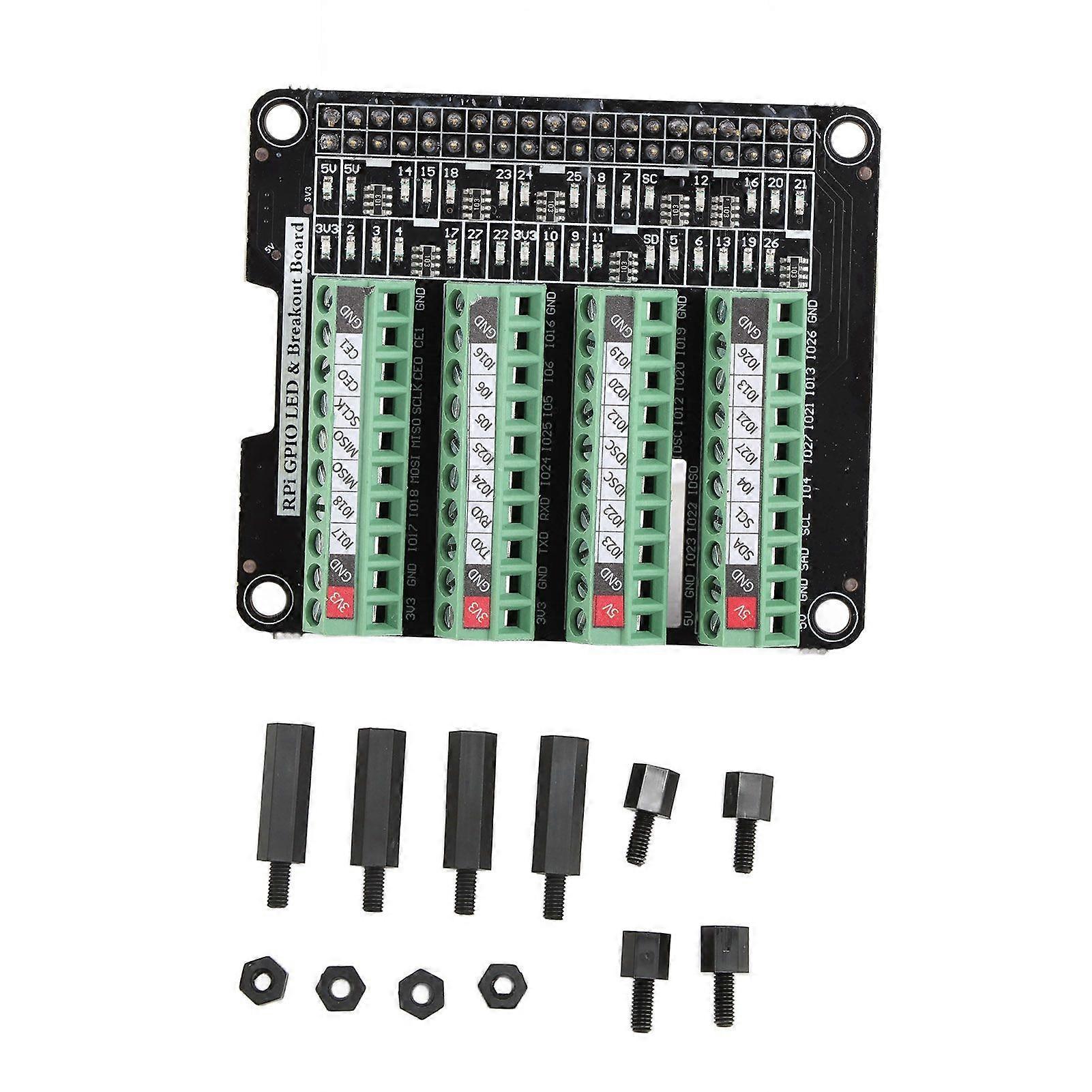 Terminal Block Board LED Light 3.3V 3A Terminal Block Module for RPi A+3A+B+2B 3B 3B+4B