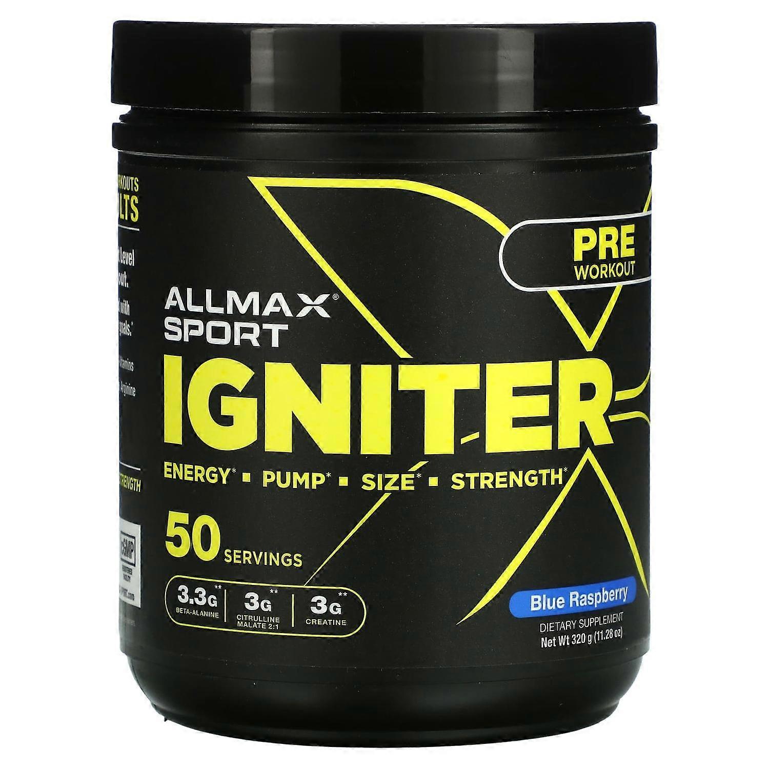 ALLMAX, Igniter, Pre-Workout, Blue Raspberry, 11.28 oz (320 g)