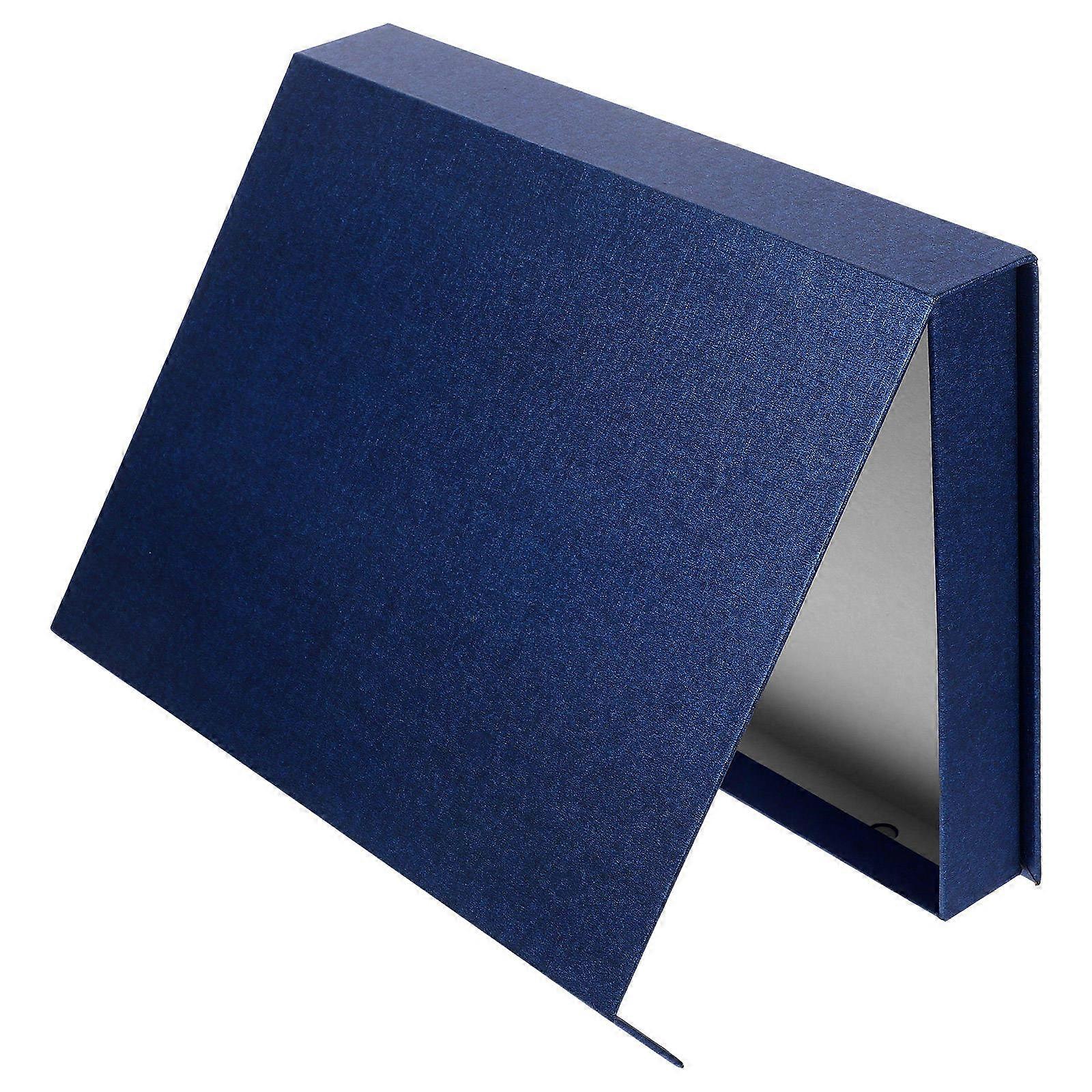Gift Box with Lid Blue for Storage Portable Paper Present Case