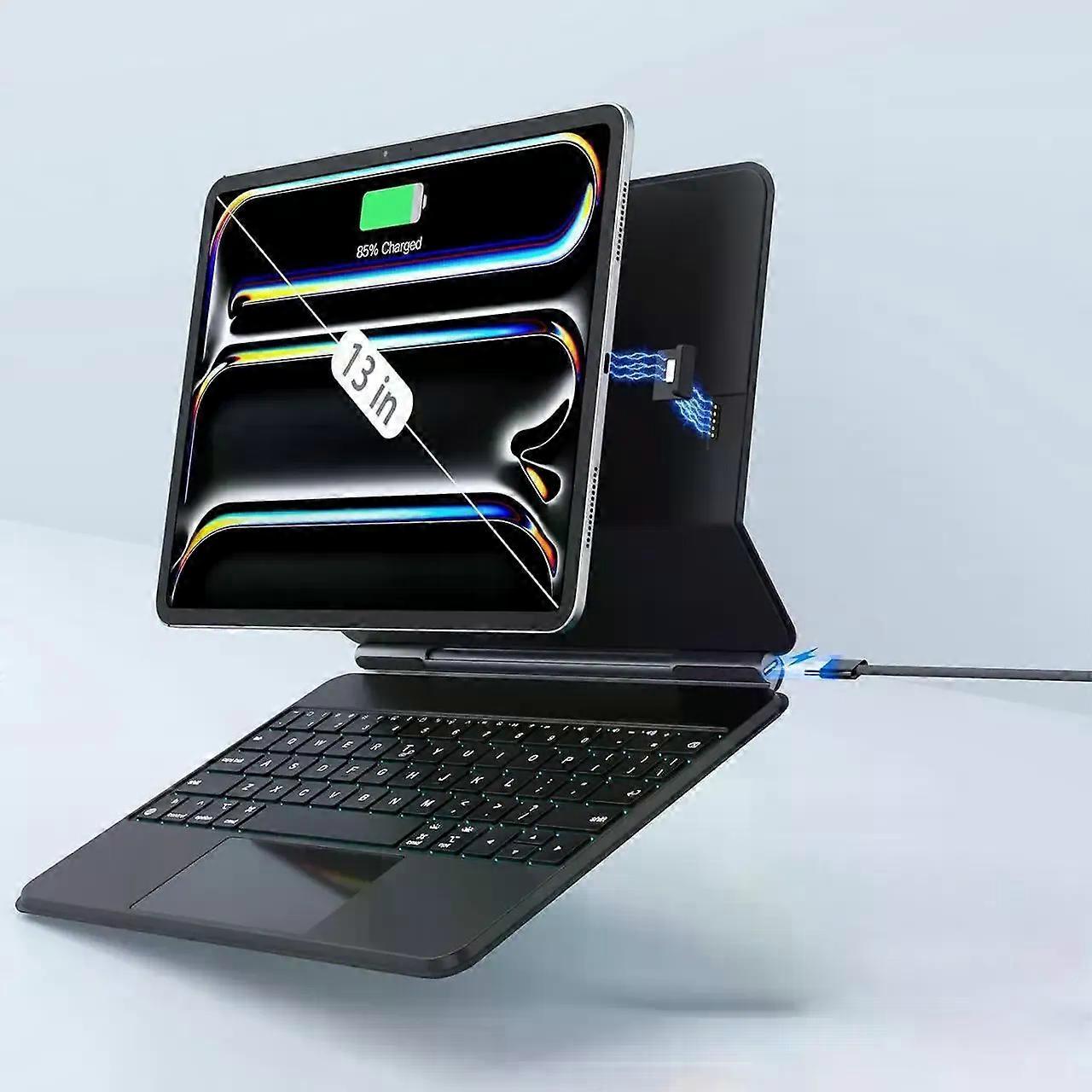 Magic Keyboard Case for iPad Pro 13 inch M5 2025 M4 2024, Auto-Connect, Smart Folio Cover, No Battery Required, Multi-Touch Trackpad, Backlit Keyboard