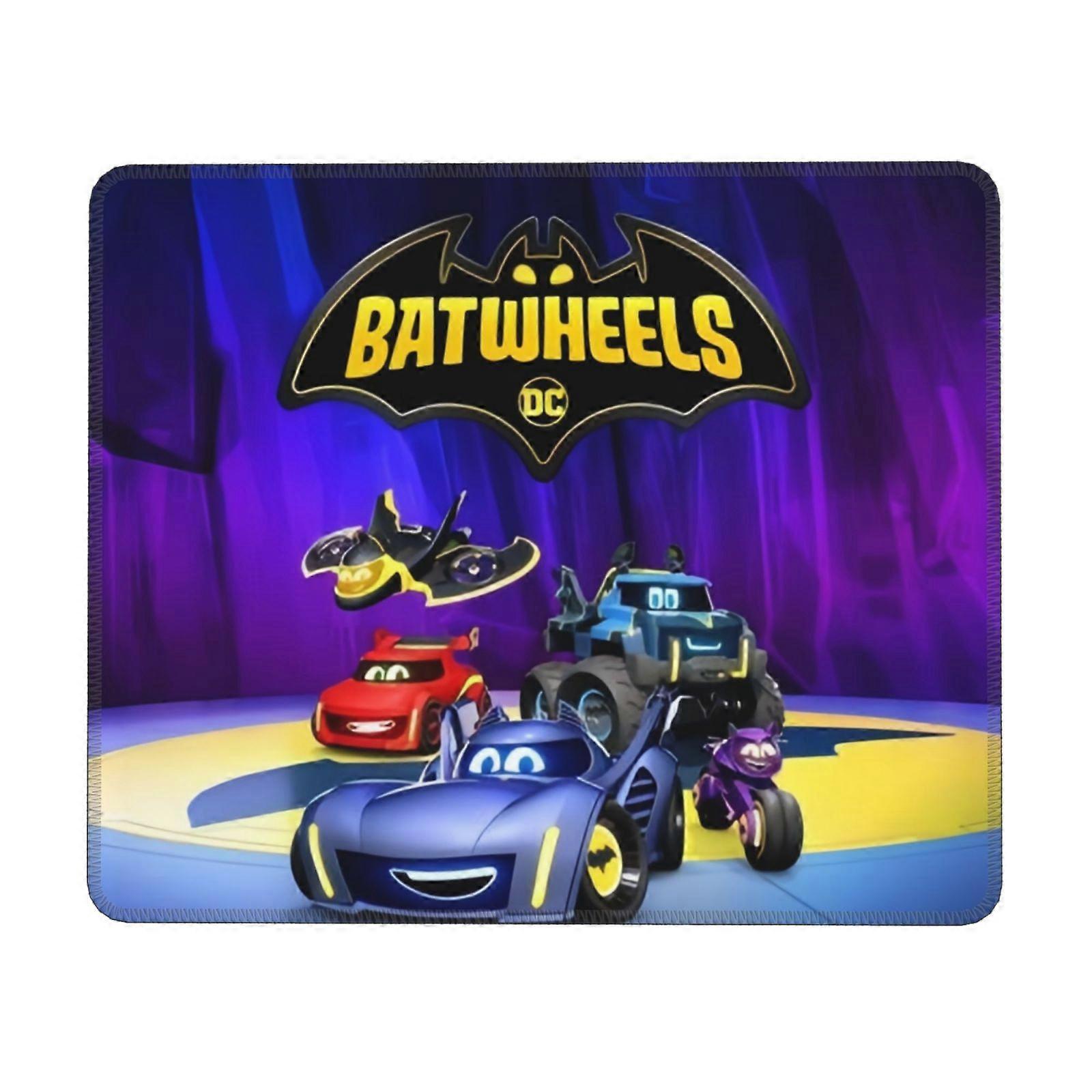 Batwheels Mouse Pad with Stitched Edge, Non-Slip Rubber Base, Washable Lycra Cloth, Compatible with Computers and Laptops