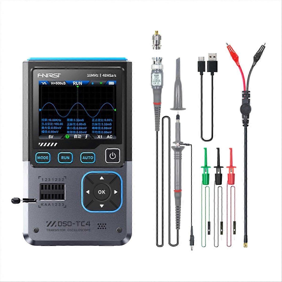 FNIRSI DSO-TC4 3 in 1 Digital Oscilloscope 10MHz 48Ms/S  istor Tester Electronics Component Test