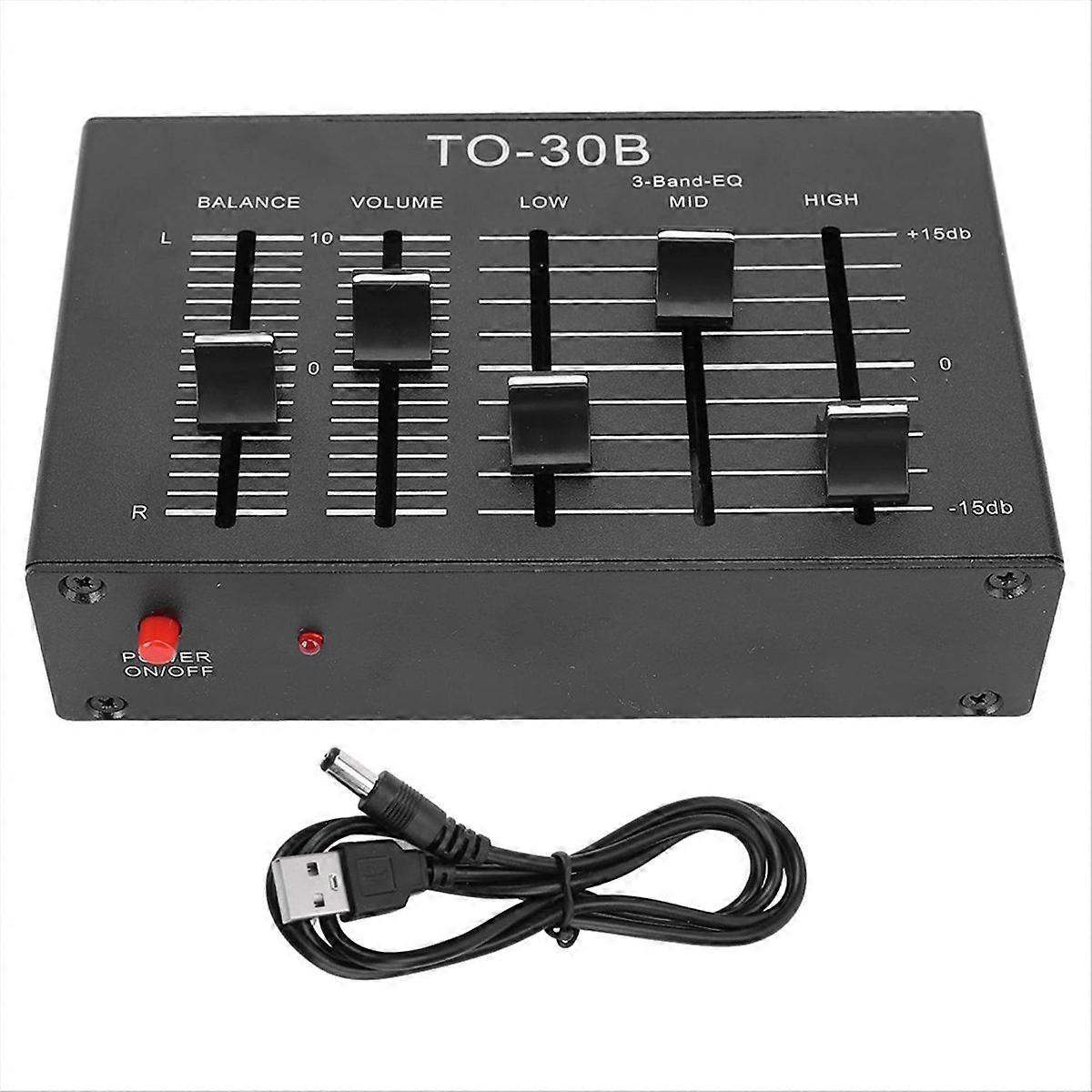 3 Band EQ Equalizer Low Noise Volume Control High Medium Low 3 Band Sound Channel for Turntables, So