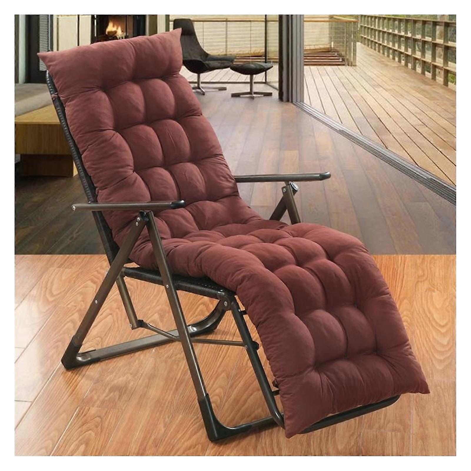 Thick Back Rocking Chair Cushions, Universal Seat Pads 150x48 Cm, Brown Recliner Cushions For Home Office Patio