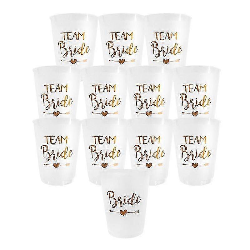 12pcs Team Bride Plastic Cup Hen Party Translucent Cups Set 26s