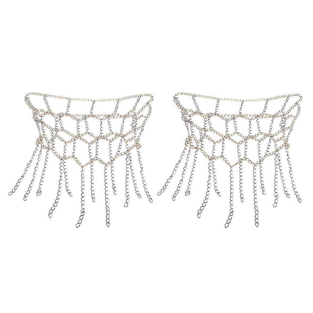 2PCS Basketball Hoop Net Heavy Duty Steel Chain Goal Nets 13 Loops Type 1 25-26s