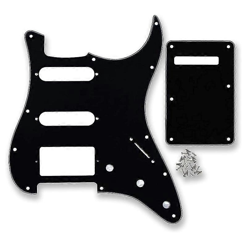 Schlagbrett Scratch Plate Gitarren-Backplate-Set für E-Gitarren-Part (3-lagig schwarz)