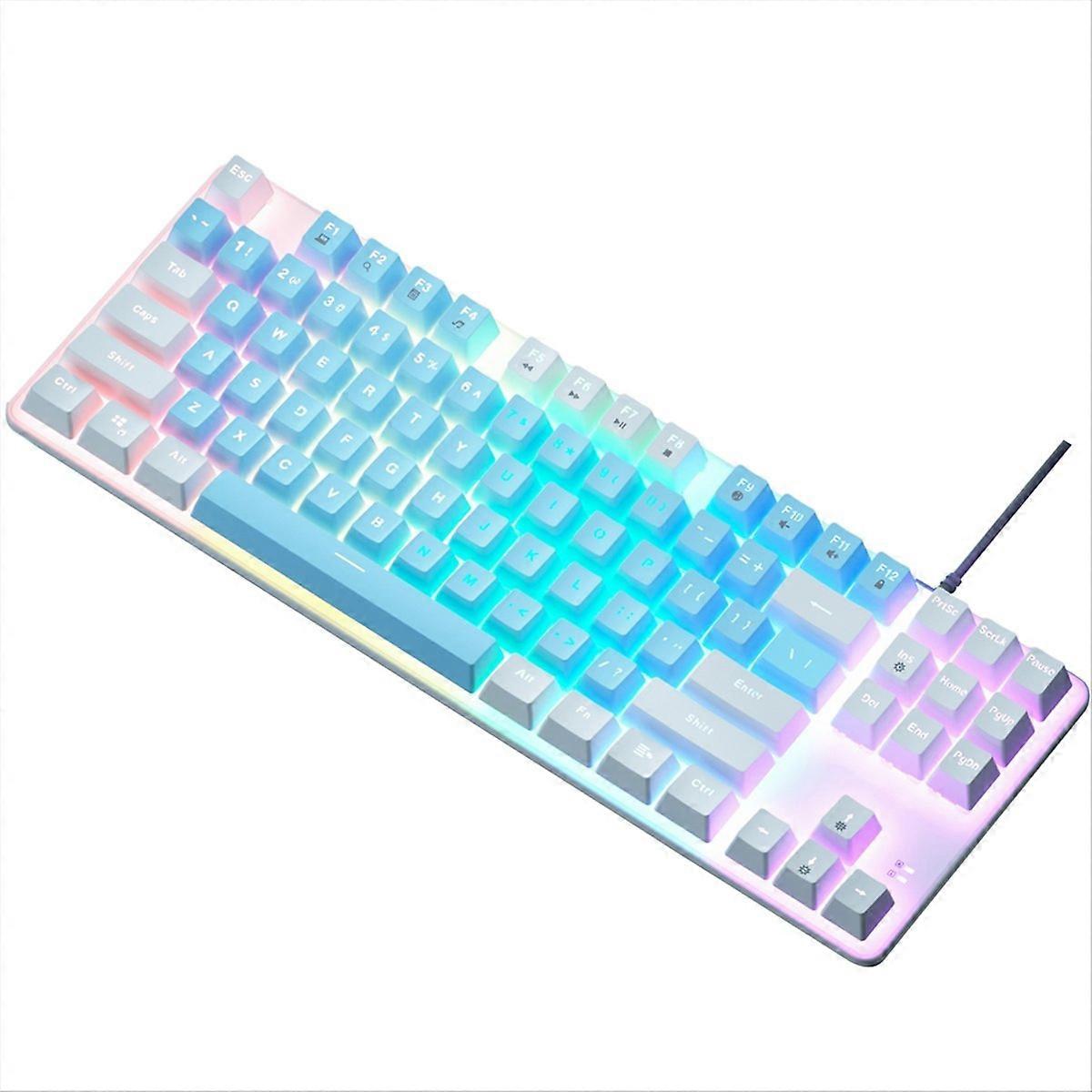 87 Key Mechanical Keyboard Green Axis Gaming Keyboard Wired D