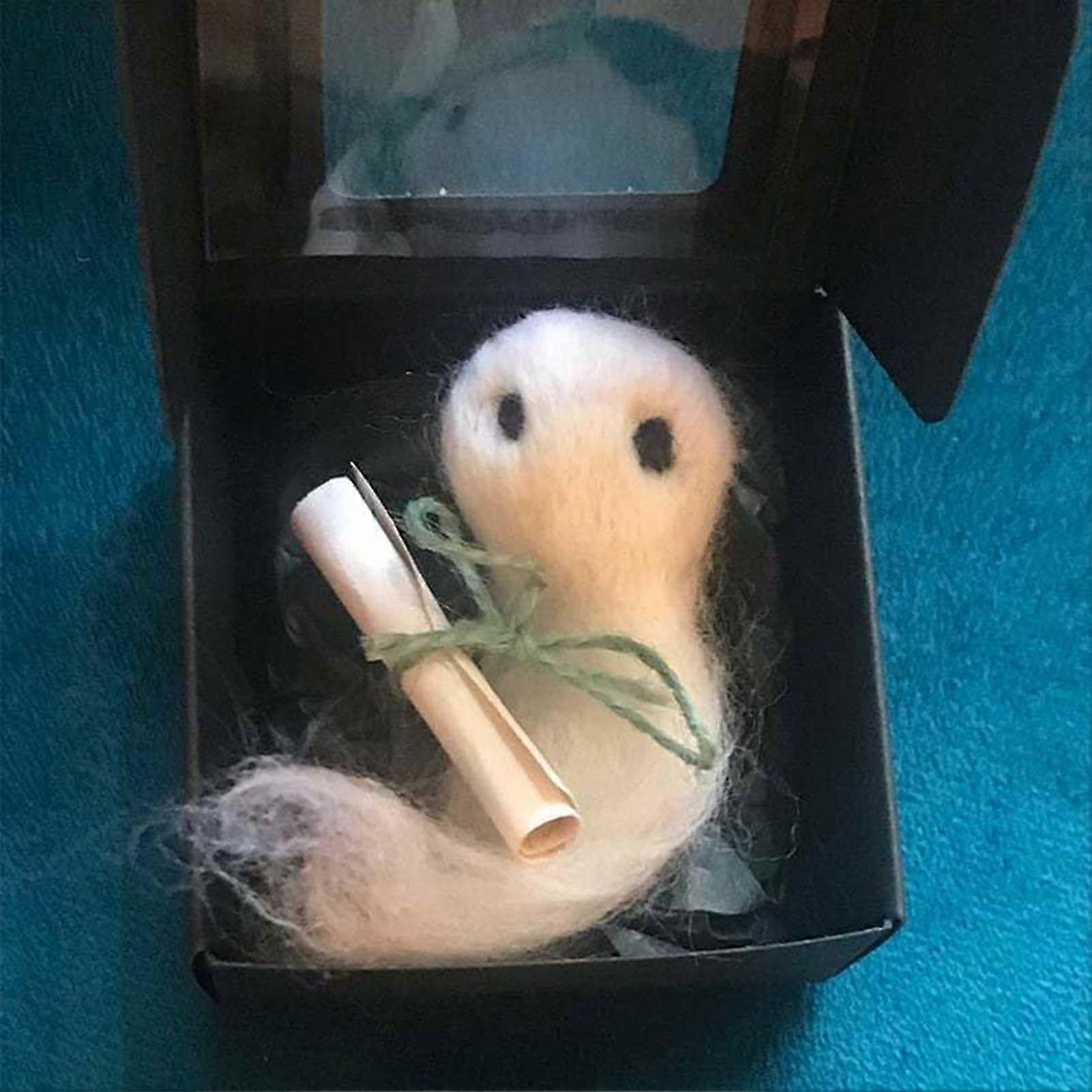 Adopt A Ghost 2024 New Super Cute Little Pocket Ghost with A Tiny Scroll Mini Plush Stuffed Ghost Doll Creative Gift for Ghost S