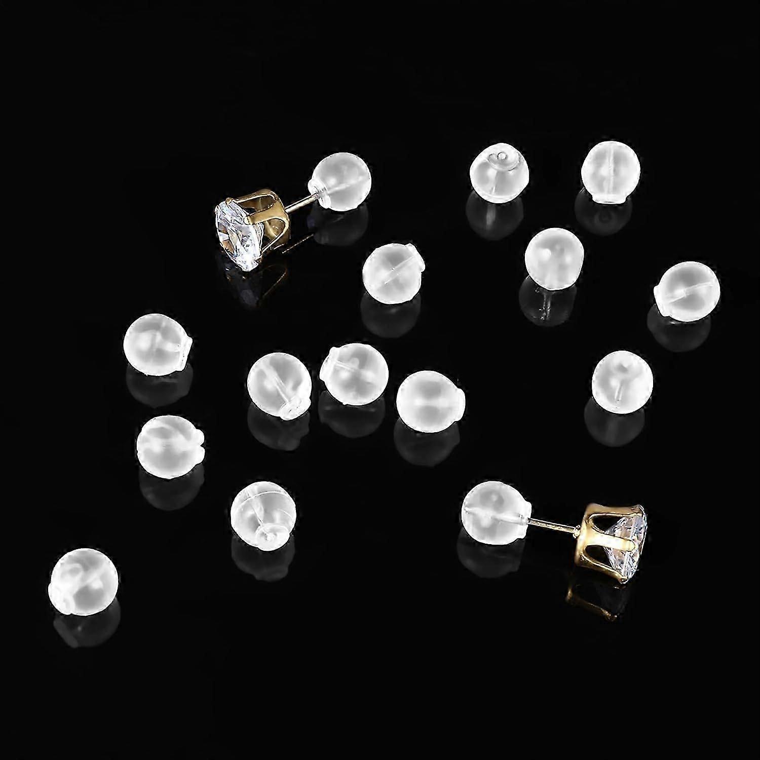 200pcs Comfort Impenetrable Soft Safety Backs for Earrings Earring Backs Rubber Clear Earring Back for Studs Fit with All Types of Earrings Back Repla