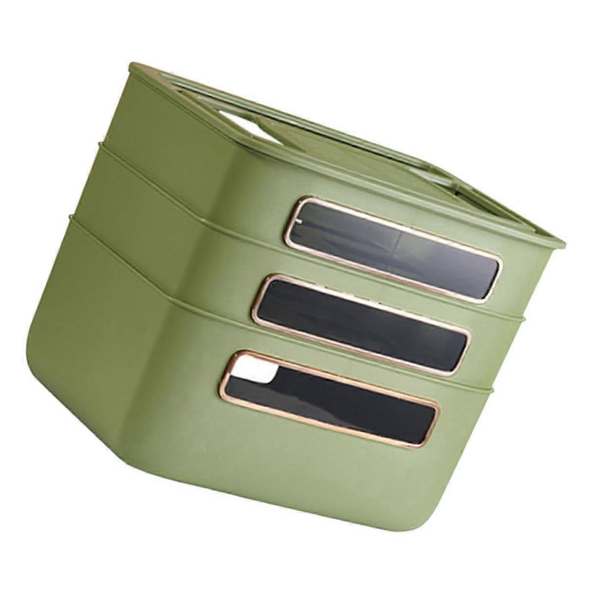 Avocado Green Router Storage Box With BuiltIn Bracket Sliding Rack For WiFi Modem Cables WallMountable Home Office