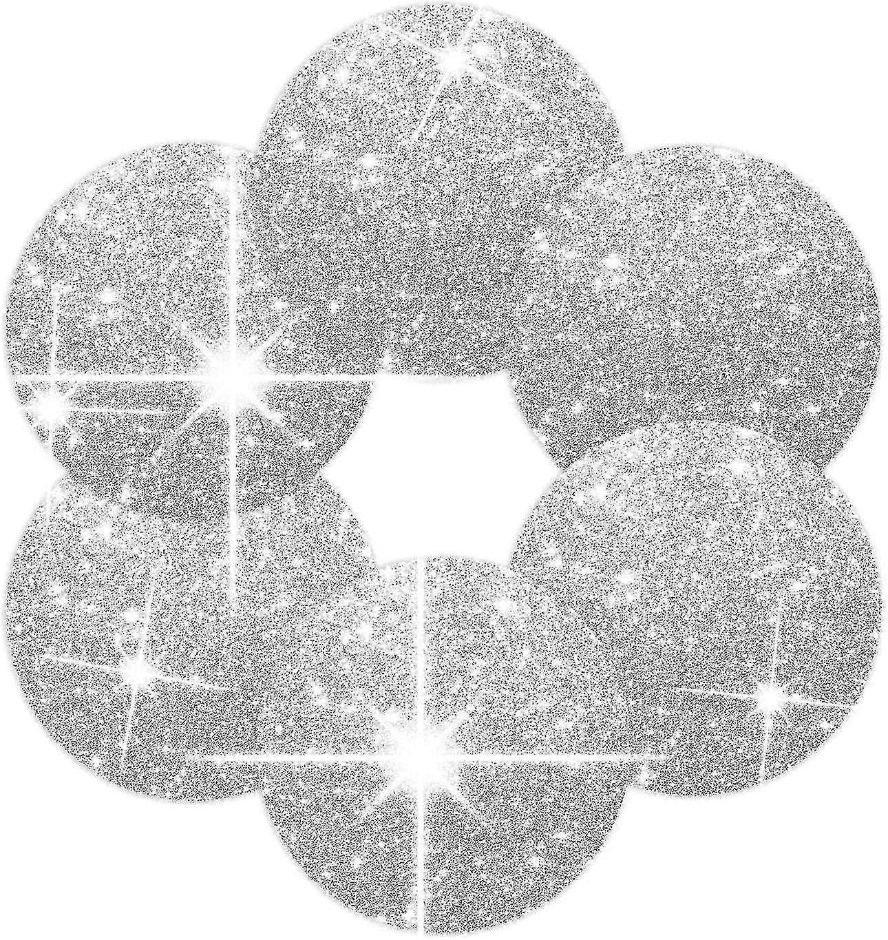 Glitter place mats for table setting - Silver 6-pack, 35cm