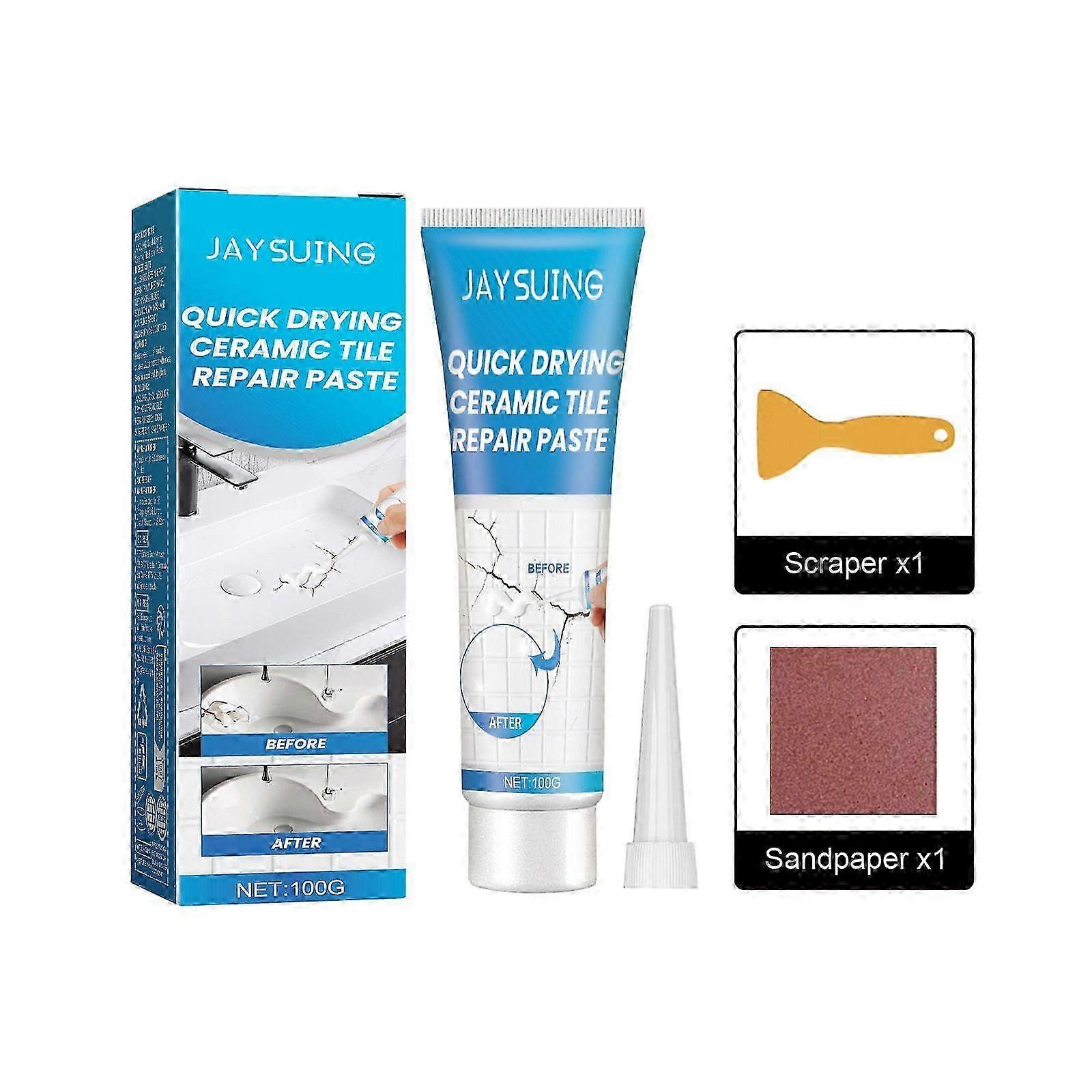 Fast-Drying Tile Repair Glue for Bathtubs, Marble , Floors  Strong, Glossy Finish in 8 Hours