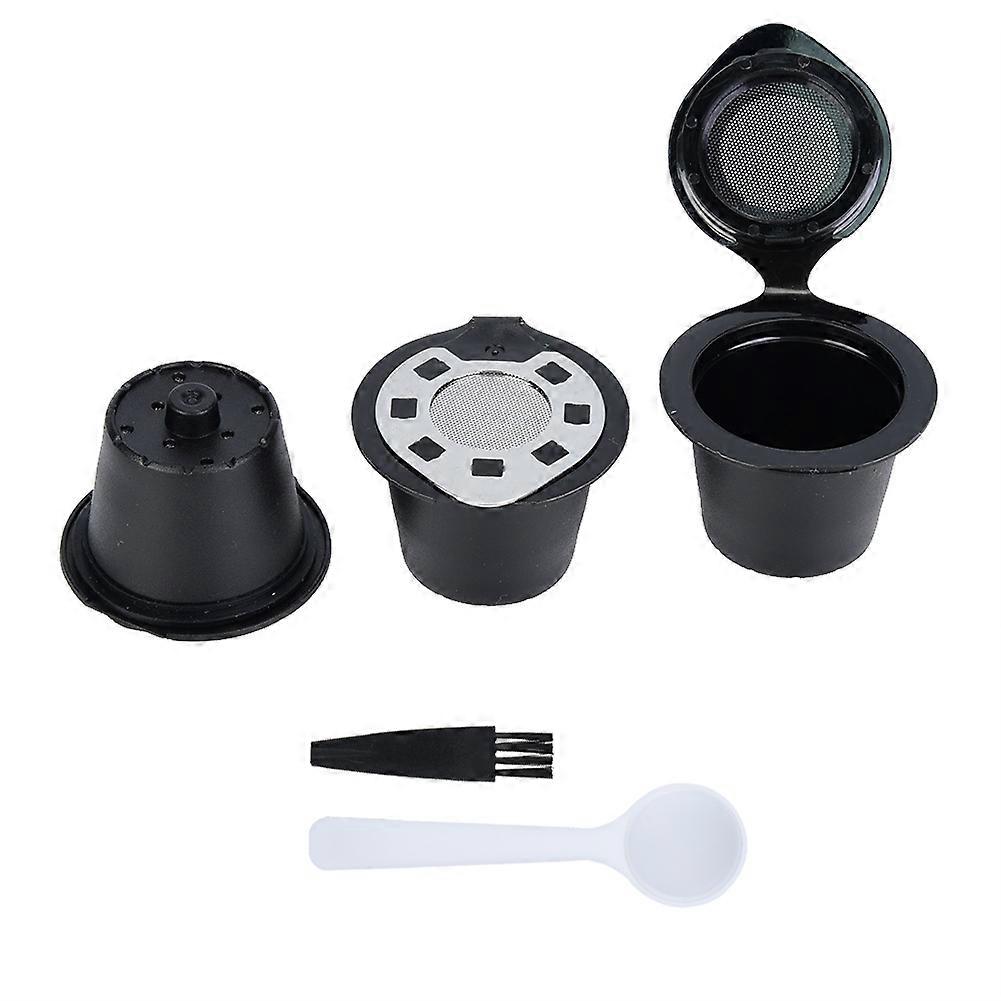 5pcs/Set Plastic & Stainless Steel Reusable Refillable Coffee Capsules Pod Filter Cups Strainer