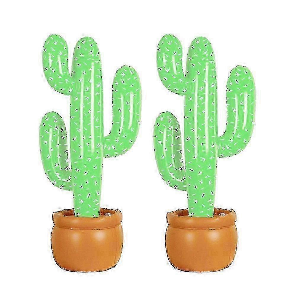 2pcs Inflatable Cactus Party Accessory Cactus Tree Prop for Hawaiian Luau Party Summer Theme Party Decoration