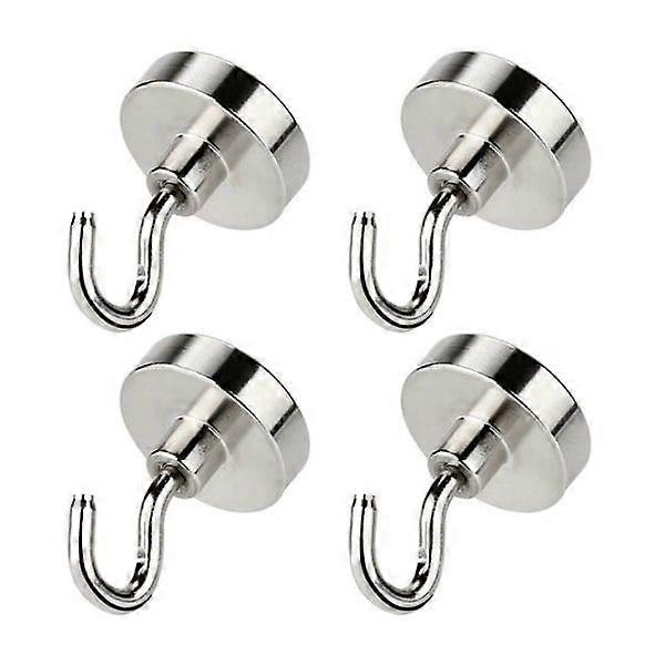 Magnetic hook, 4-pack, silver, 1.5 kg