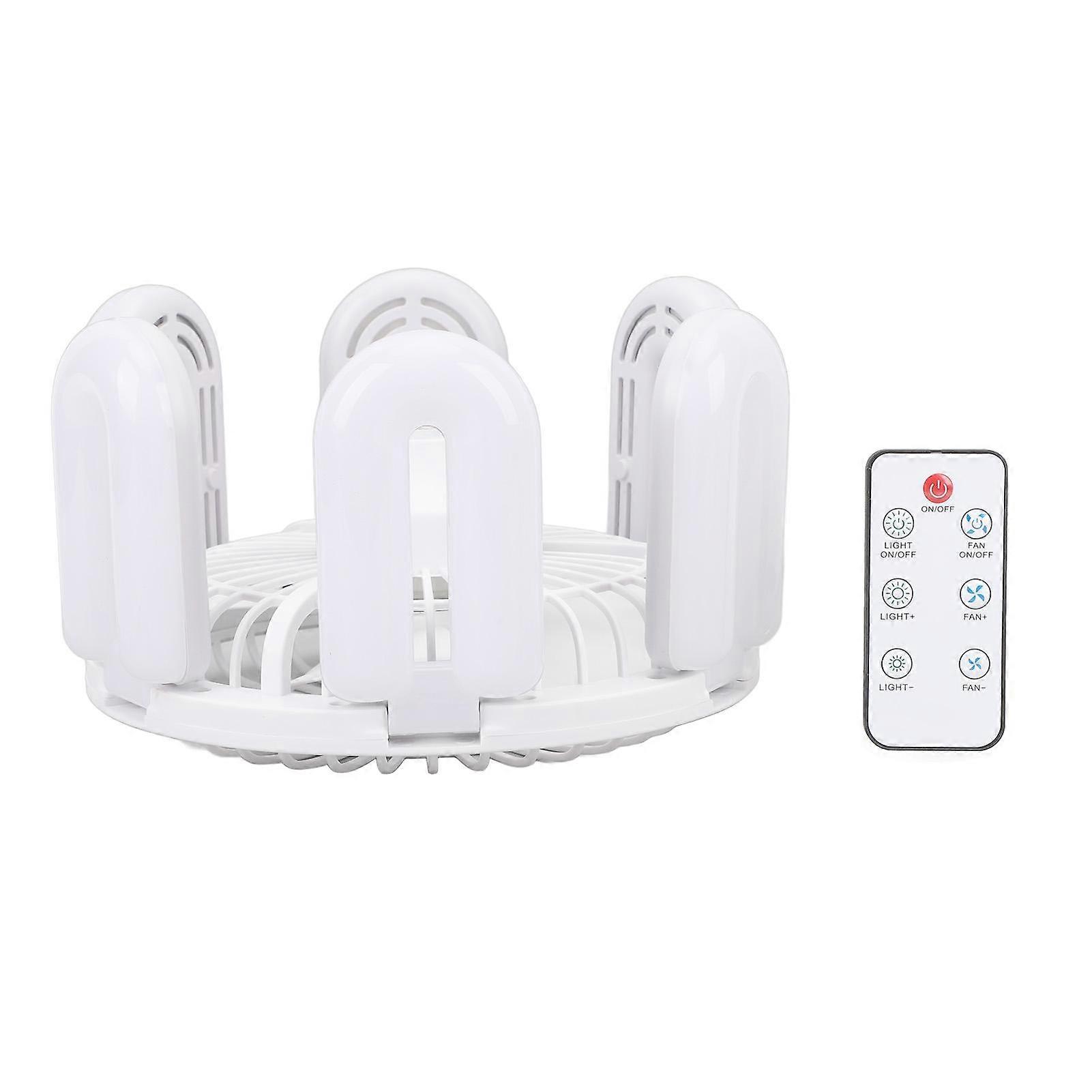 E27 Ceiling Fan with Light Remote Control 6 U Shaped Lights 3 Fan Blades Wind Speed Adjustable