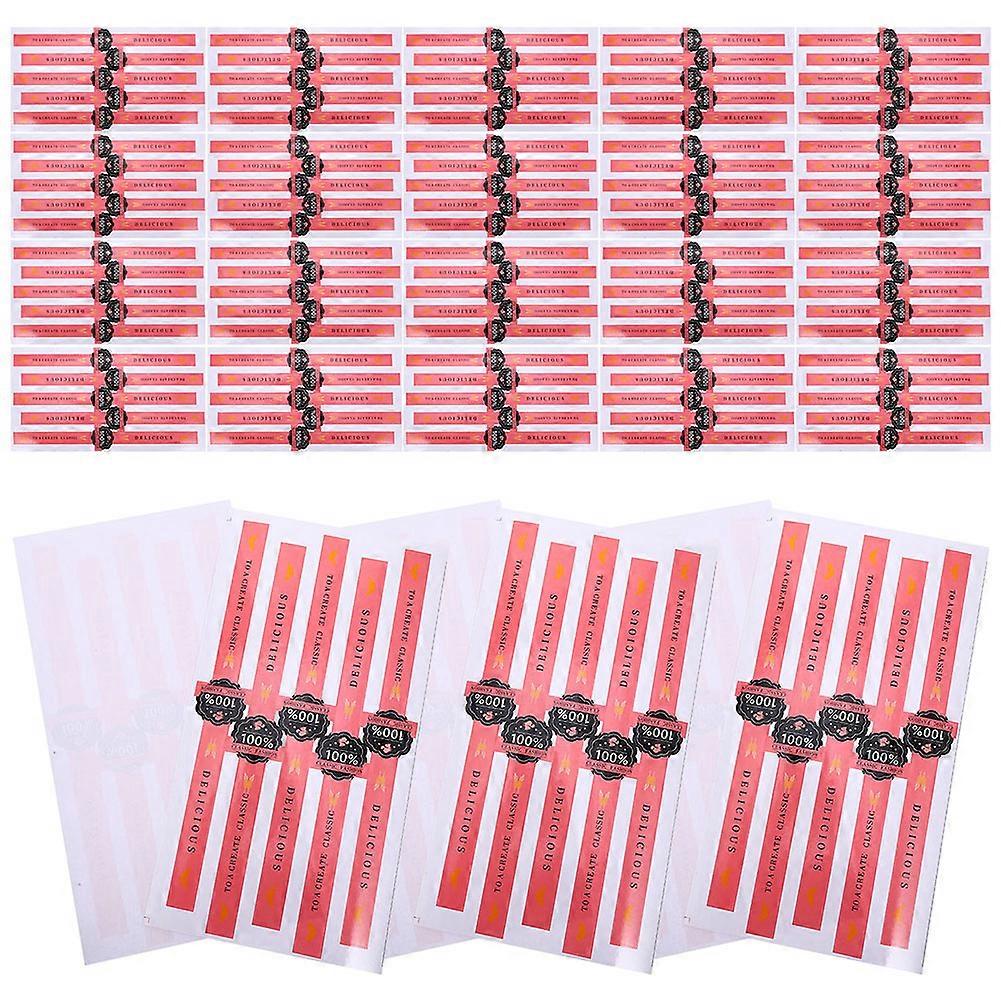 Pink Packaging Box Decorative Sealing Sticker for Baking 200Pcs