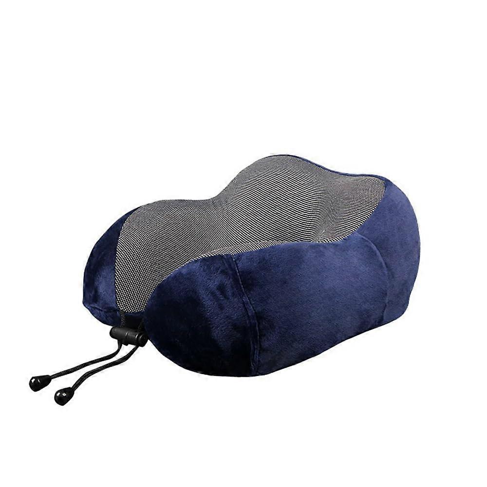 Travel Pillow Memory Foam Neck Pillow For Traveling UShape Airplane Portable Flight Pillow Navy Blue