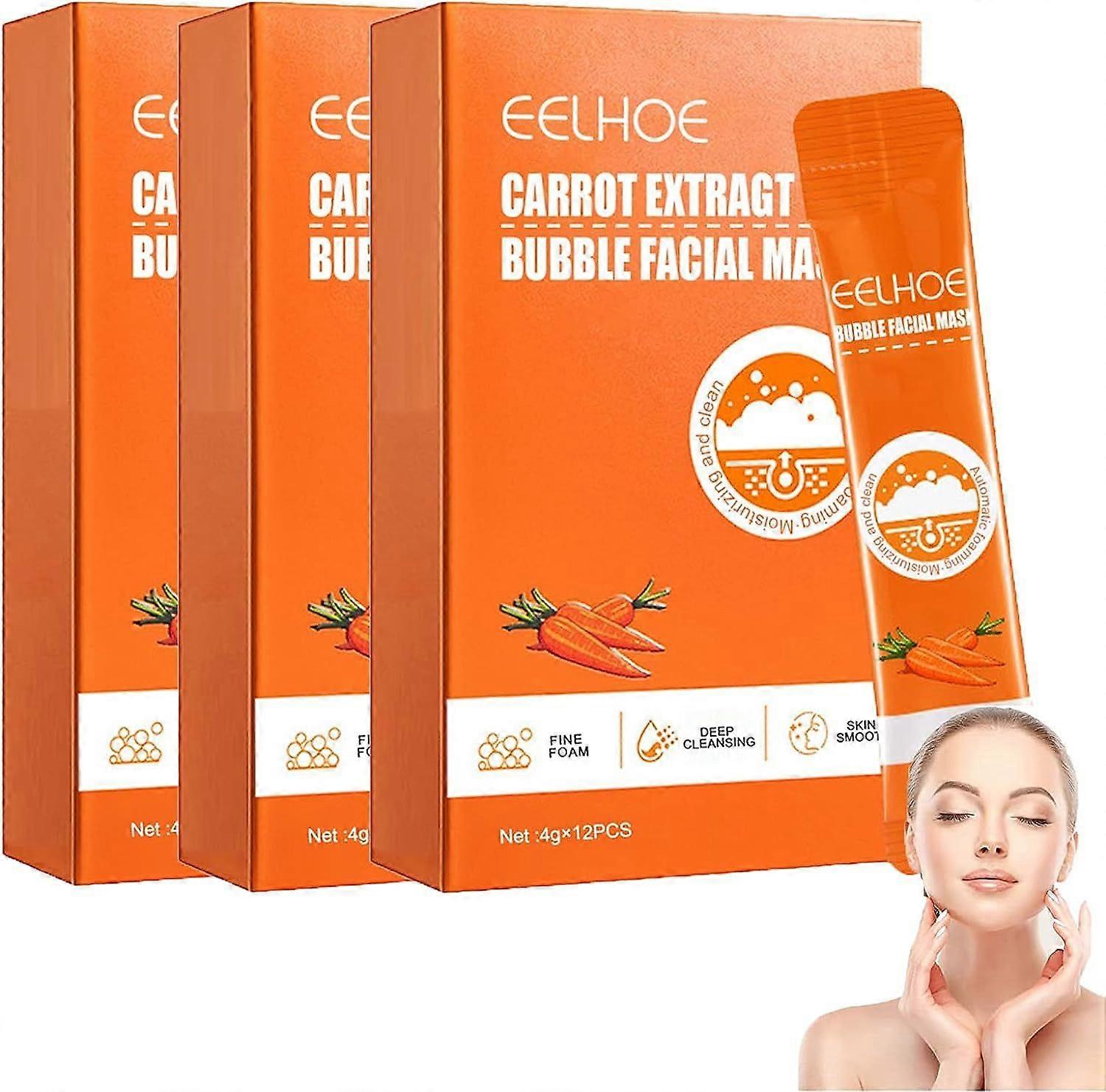 Carrot Pore Purifying Bubble Mask, Carrot Extract Bubble Facial Mask, Carrot Bubble Clarifying Mask, Deep Cleansing, Remove Blackheads, Moisturizing F