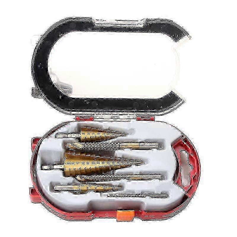 Sawtooth Step Drill Bit Set Multiple Hole Stepped Up Cobalt Taper Bits Tool(1 Set, Multicolor)