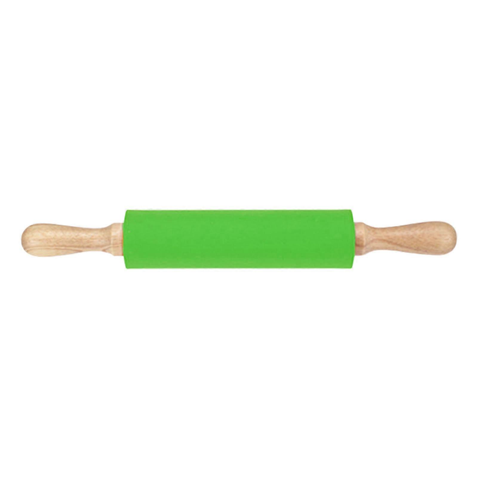 Extended Silicone Rolling Pin Solid Wooden Handle Non Stick Surface Rolling Pin Baking Tools