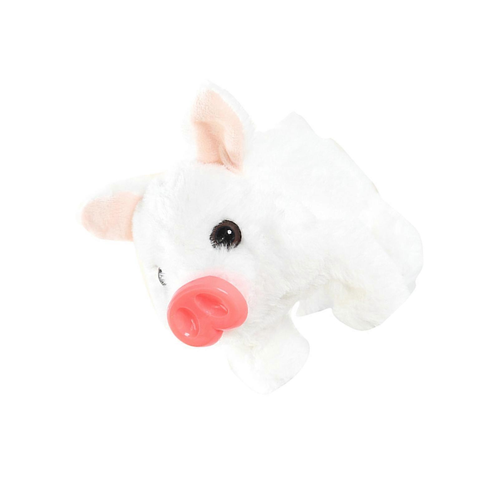 Safe Plush Interactive Companion Pig with Simulation Sound Emotional Support Sensory Development Electric Pet For Kids  White