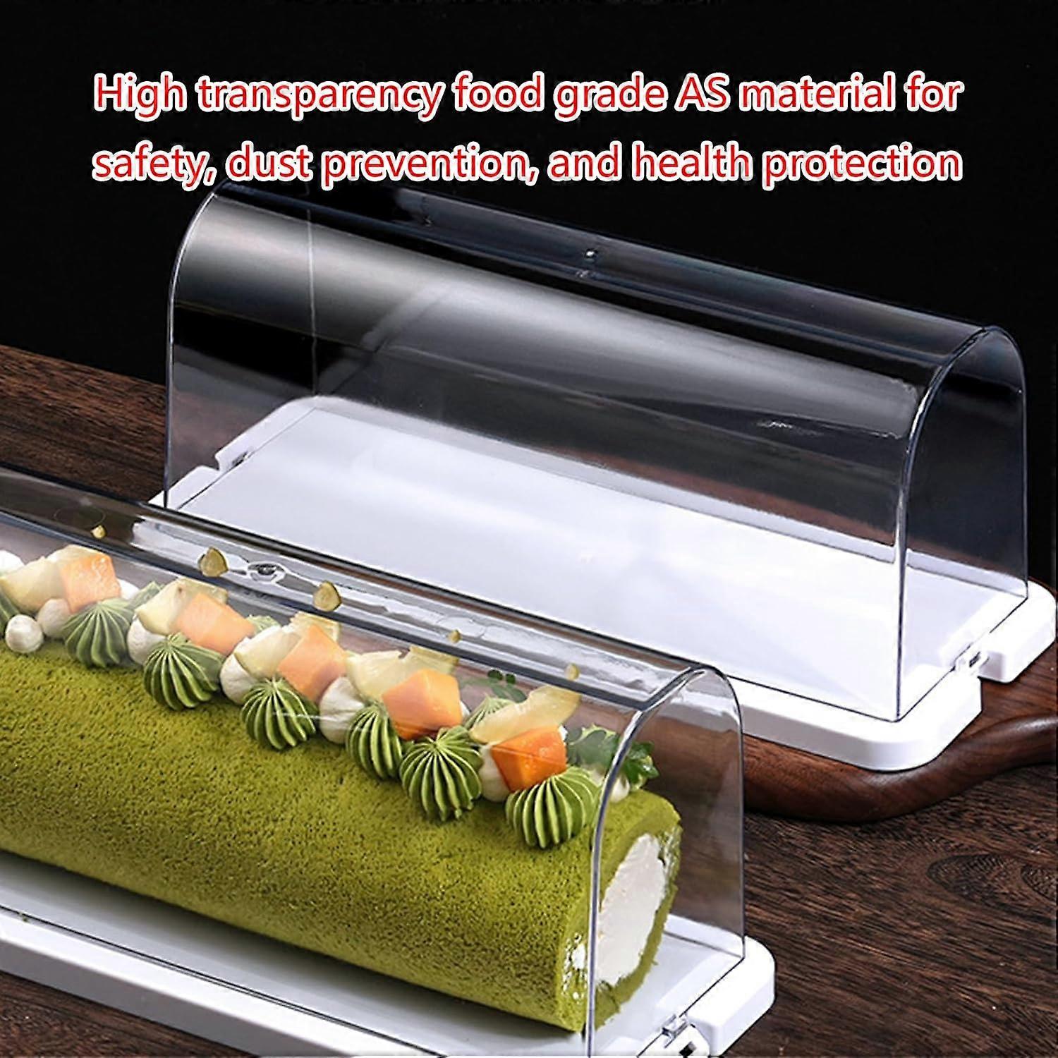 Roll Cake Boxes with Clear Lid for Sandwich Muffins Cheese Pastry Storage and Display