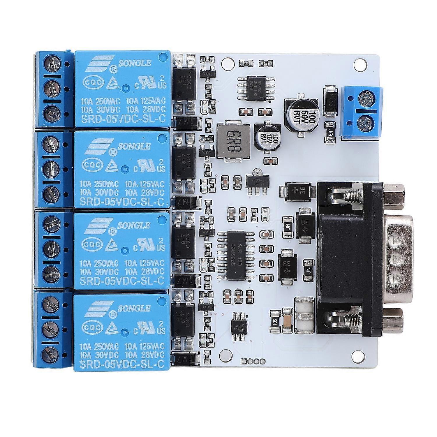 RS232 Relay Module Opto 4 Channel Serial Port Control Relay Module with 8 Bit MCU SP3232