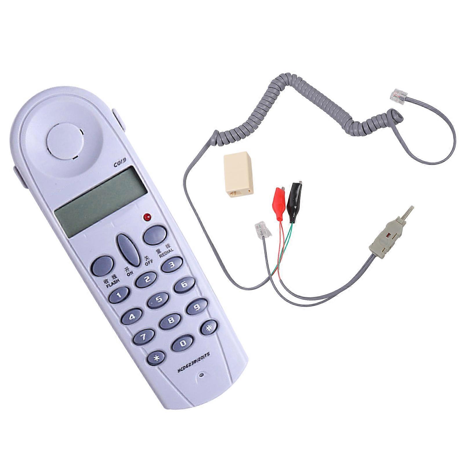 Streamlined Corded Telephone with 13 Speed Dials, Wall Mounting Phone  gray white