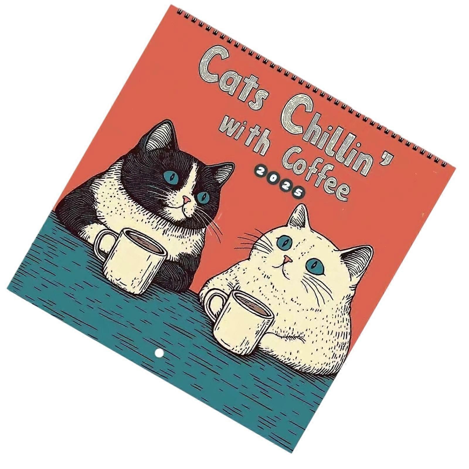 Tear Resistant Office Wall Calendar With Relaxing Cats Motifs And Clear Date Organization Great For Busy Individuals Multicolor