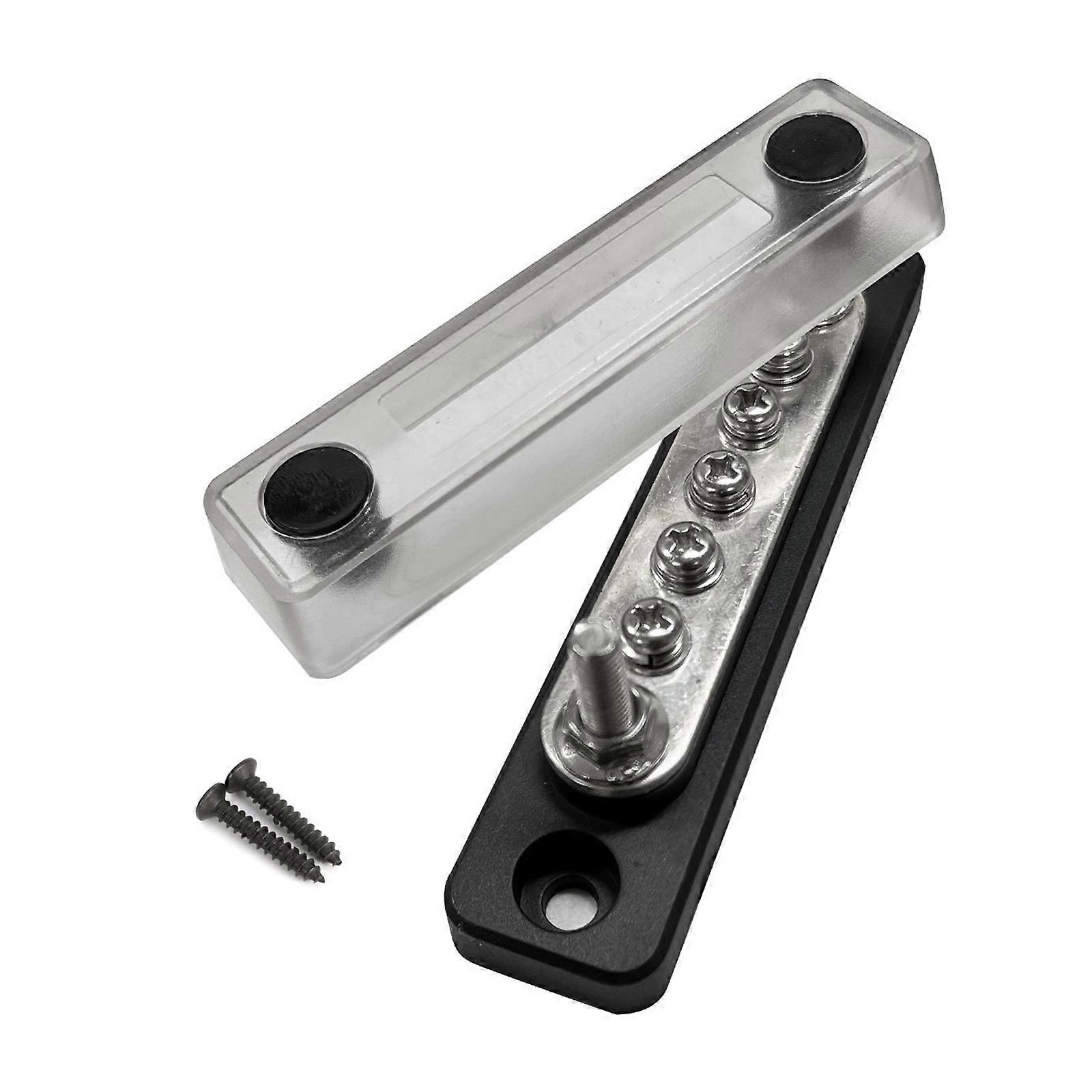 5 Terminals Bus Bar Terminals Block 100A 48V Brass Wire Screw Terminals for Car Marine Boats Power Distribution Block Multicolor