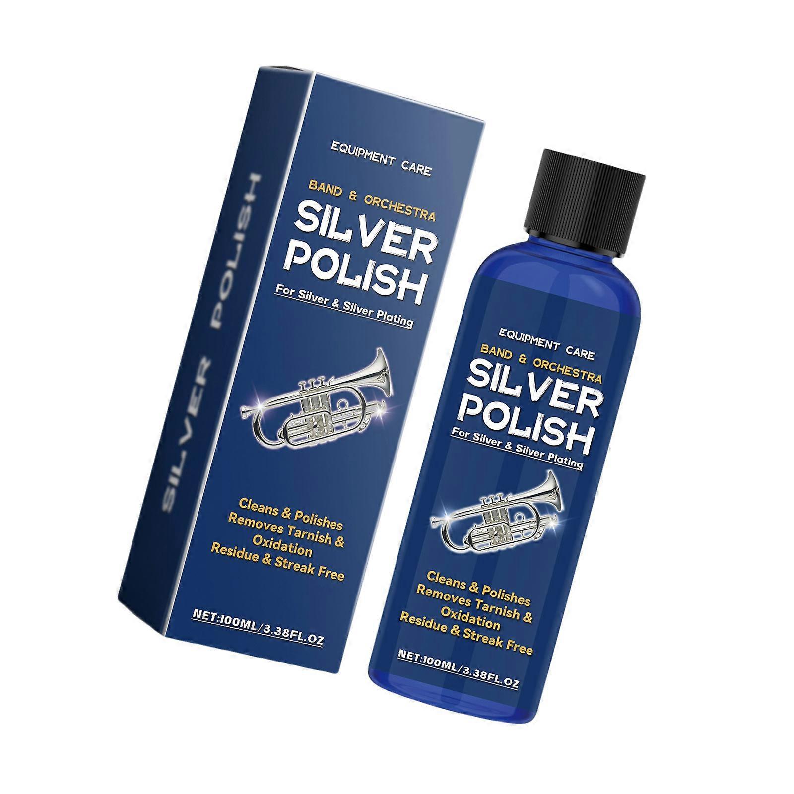 100ml Silver Polish Night Formula for Restoring Shine and Removing Oxidation from Silverware Multicolor