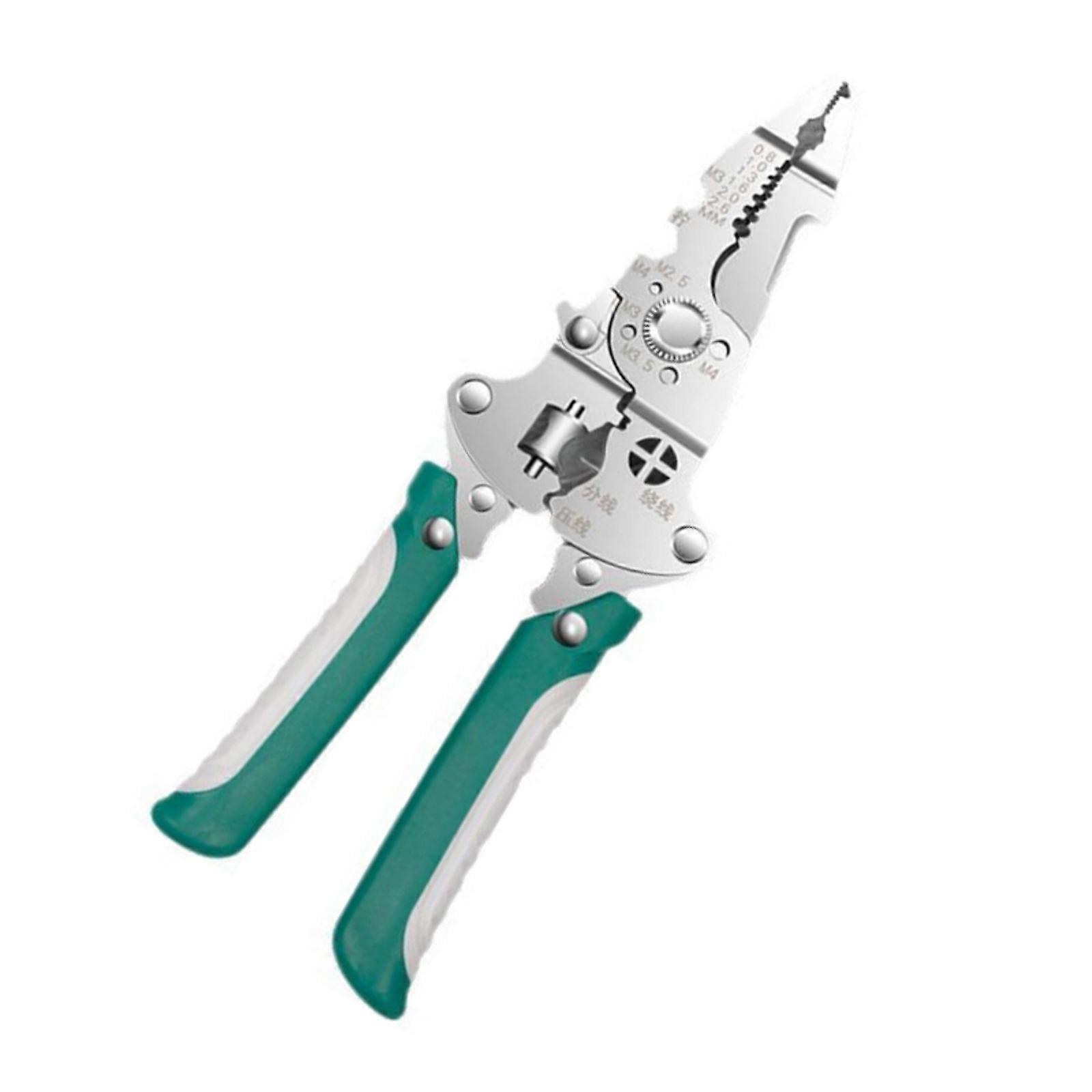 Compactly 9 in 1 Multitask Wire Stripper Crimper Cutter Stripping Tool For Professional Electricians Maintenance Tool Multicolor