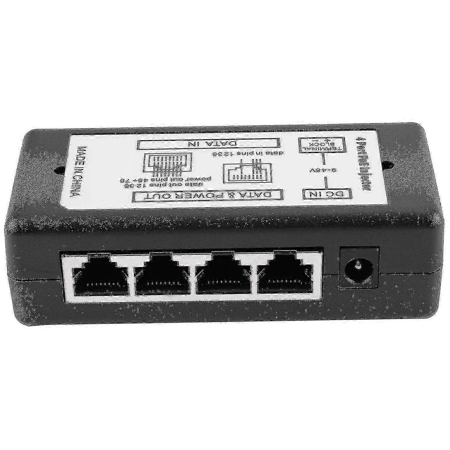 4 Port Poe Injector Poe Power Adapter Ethernet Power Supply Pin 4,5(+)/7,8(-)input Dc12v-dc48v For