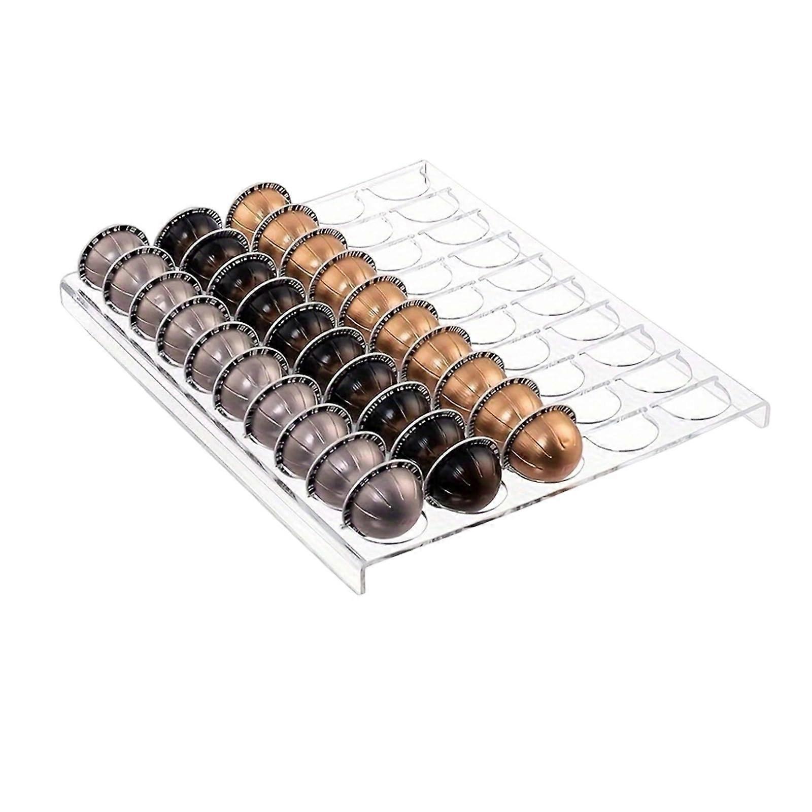 Coffee Pod Organizer Clear Acrylic Storage Tray for Countertop Kitchen Use and Easy Access
