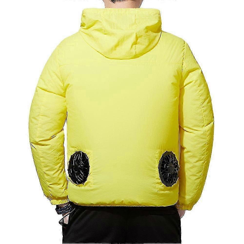 4XL Yellow Jacket with Built-in Cooling Fans and USB Charger 2025
