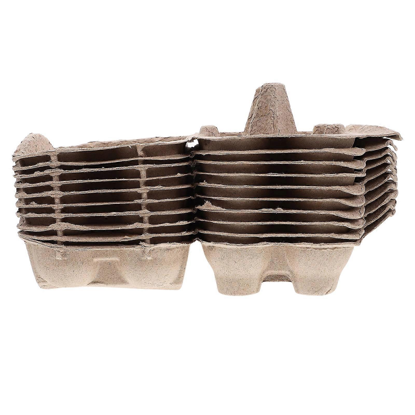 10 Pcs Pulp Egg Tray Paper Carton Storage Container for Refrigerator Eggs Half Dozen Easter Empty